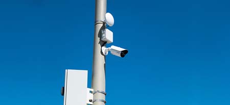 CCTV Camera Installed o a pole